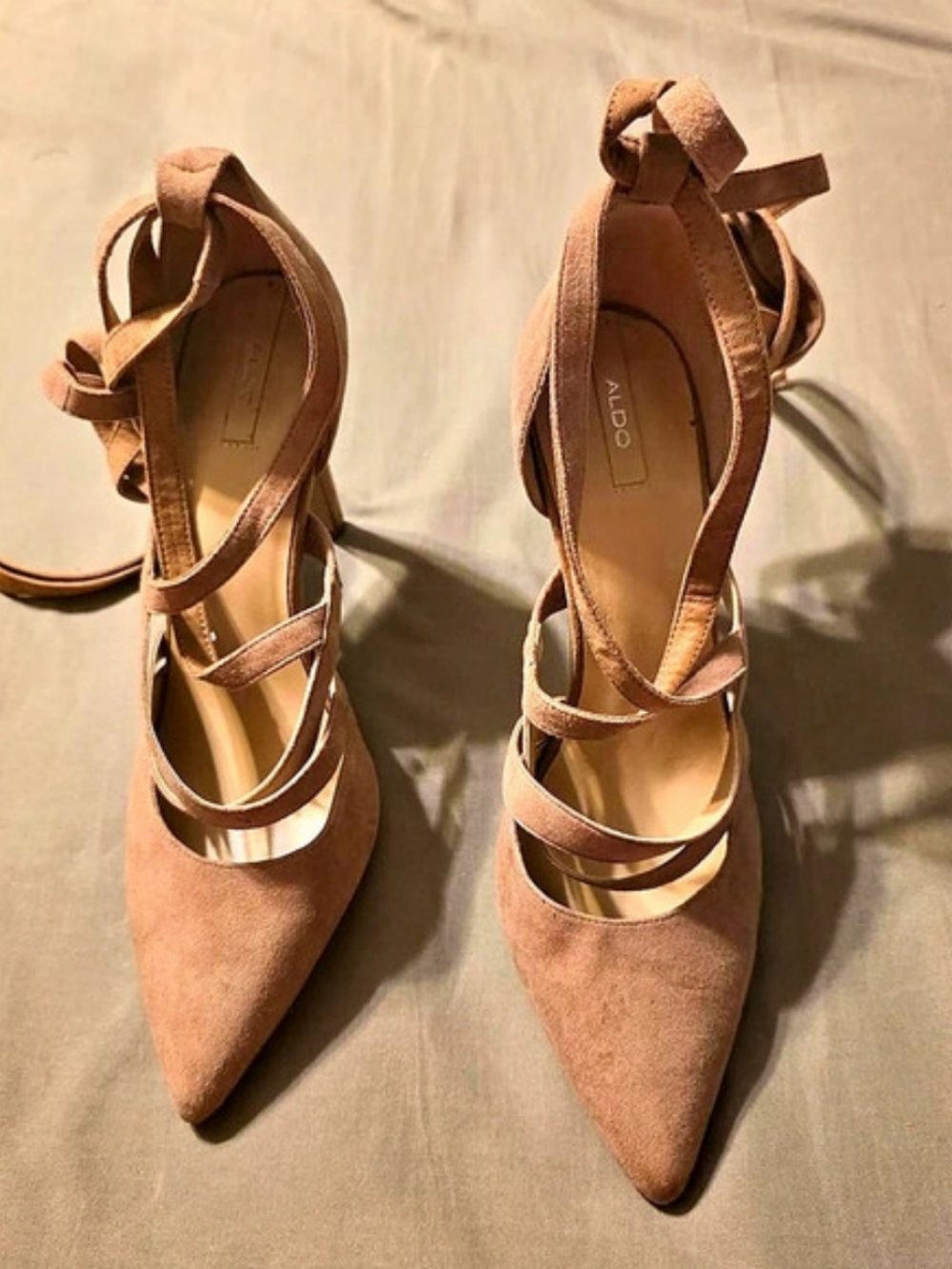 ALDO Pointed Toe Strappy Heels in Brown US 11 / EU 42